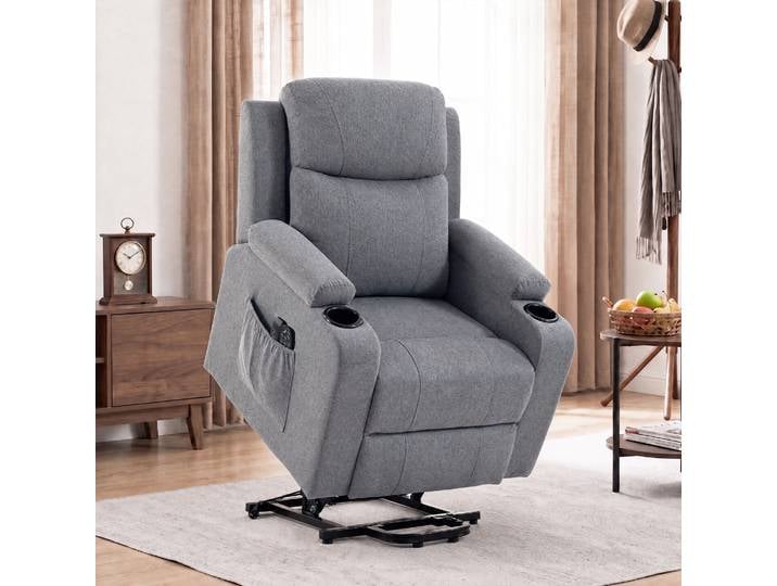 HOMCOM Fauteuil Relax Releveur Inclinable Massant Gris Foncé