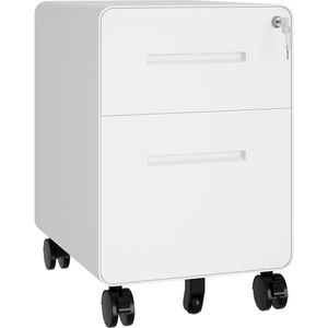 Bisley Rollcontainer EasyRoll, aus Metall, weiß, mit 1 Schublade und Hängeregistratur, abschließbar