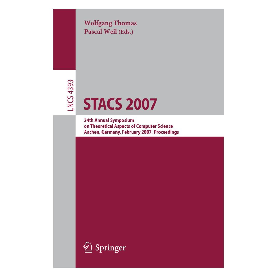 Springer STACS 2007 (Englisch, Softcover, Pascal Weil, Wolfgang Thomas) (15908263)