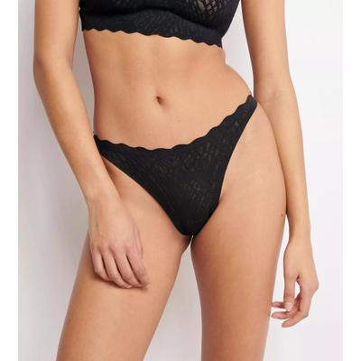 String SLOGGI "ZERO Feel Bliss", Damen, Gr. XXL, Spitze, schwarz, Spitze, Obermaterial: 76% Polyamid, 24% Elasthan, körpernah, Unterhosen String, Stretch-Spitze, Grafikdesign, gewellter Bund, glatte Optik