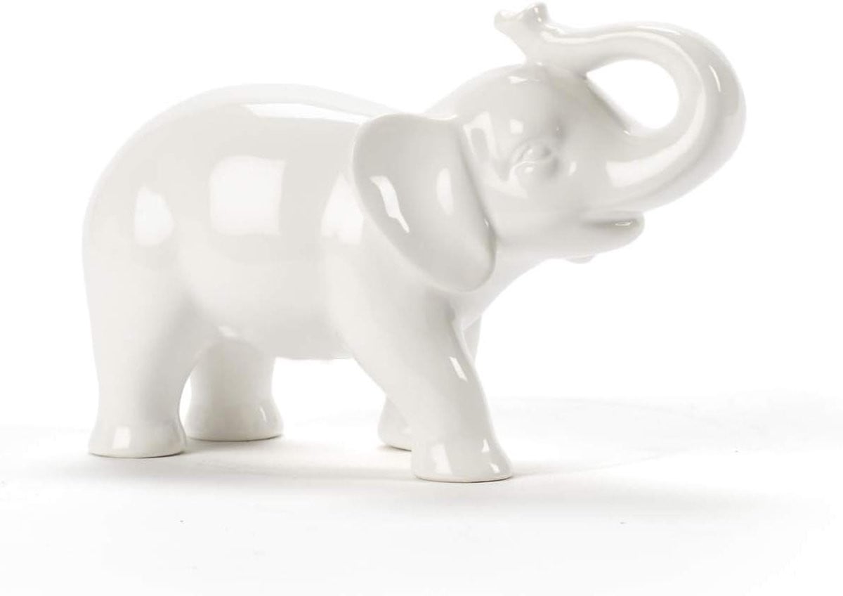 Wit keramisch olifant beeldje voor interieur decoratie