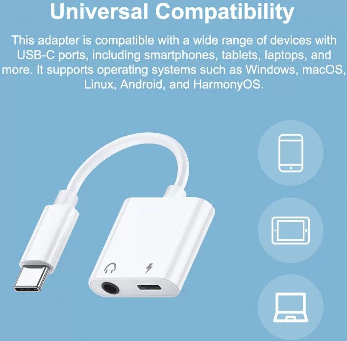 INF TYPE-C-auf-3,5-mm-Audio-Adapter mit Ladeanschluss