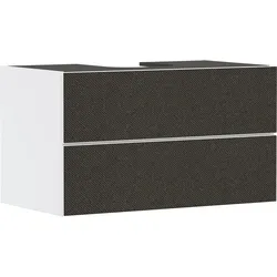 hansgrohe Xevolos E Waschtischunterschrank, 2 Schubkästen, 1 Ausschnitt mittig, 980x550x555mm, für Konsole mit Aufsatzwaschtisch, 54190660, Farbe: Korpus Mattweiß, Front Textil Dunkelgrau