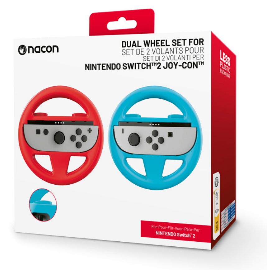 NACON Steuerrad für Nintendo Switch 2 Lenkräder für Joycon 2er Set (Rot) NA028249