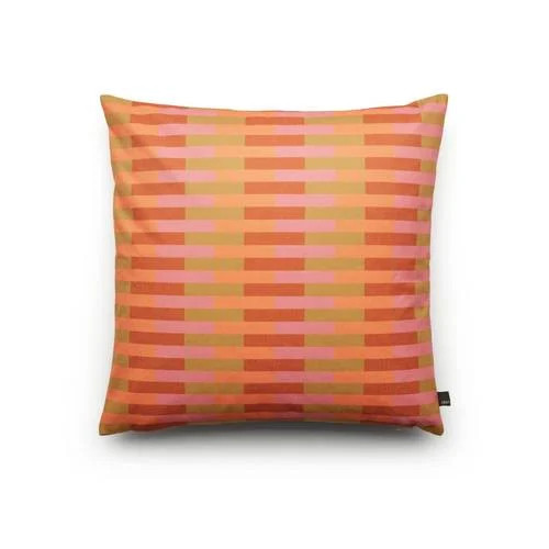FÉST Stripes And Checks Sierkussen Oranje 60x60 cm