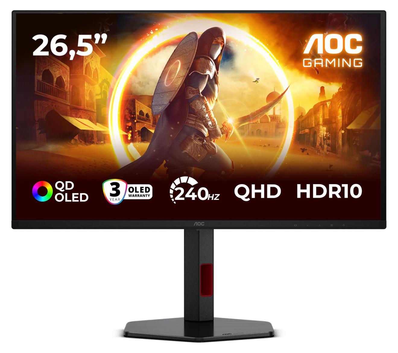 AOC G4 Q27G4ZDRAD, 67,3 cm (26.5"), 2560 x 1440 Pixel, Quad HD, OLED, 0,03 ms, Schwarz, Rot