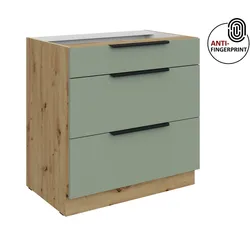 Küchen Unterschrank 80 Küche ARIA Aquamarin matt Anti Fingerprint Küchenzeile