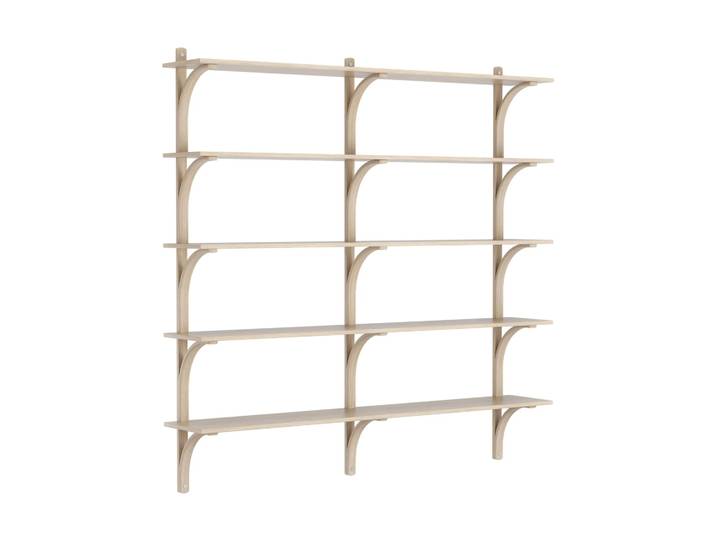Swedese Levi Regal 5 Fachboden Weiß pigmentierte Eiche-Aluminium, 180 cm