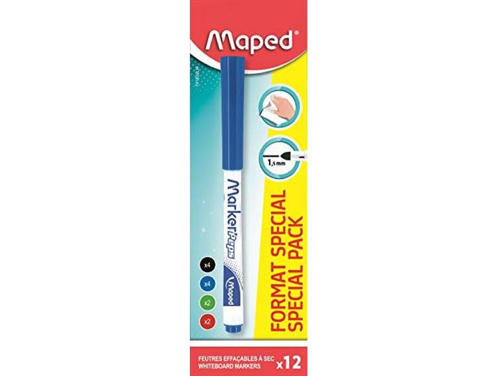 Maped - Étui Rigide de 10 Mines de Rechange 2 mm pour Recharge Compas Scolaire - Mine Compas Maped avec Pointe 2 mm HB