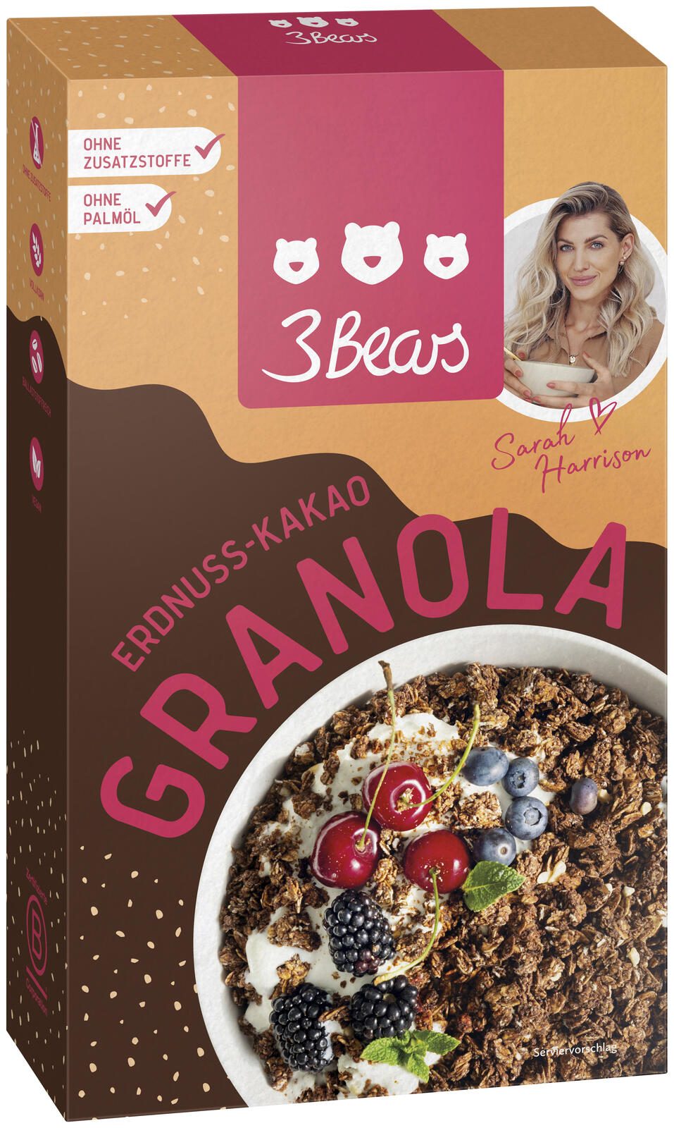 3Bears Sarah Harrison Erdnuss-Kakao Granola 325,0 g 7000629