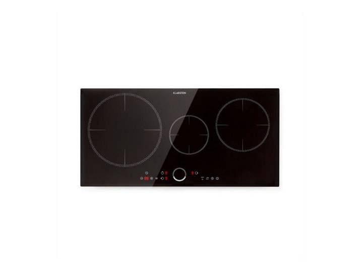 Klarstein Induktions-Kochfeld Delicatessa 80 Induktionskochfeld autark 3 Zonen 7400W Glaskeramik 10034243, Einbau Induktionskochfeld 3 Platten Glaskeramik Kochfeld Induktion