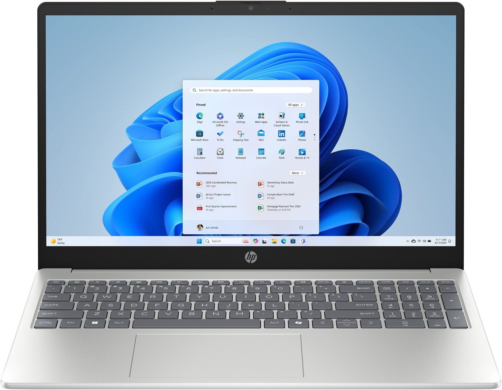 Notebook Hp D8QD6EA 15 FD1000NLX Natural silver