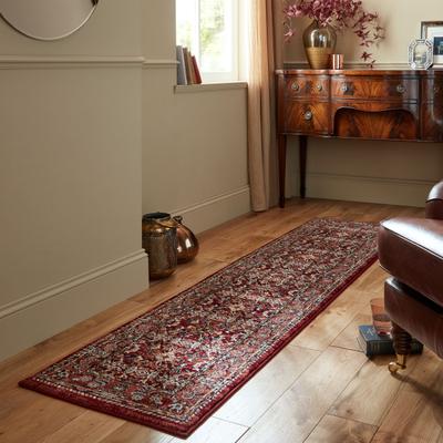 Teppich FLAIR RUGS "Sandford", rot, B:60cm H:12mm L:230cm, Kunstfaser, Teppiche, Teppich, Sandford Vintage gemusterter Teppich