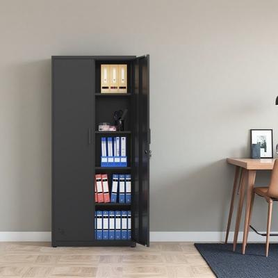 VIVIADORE High Storage Metal Cabinet with Lock,2-Door Steel Storage Locker with 4 Adjustable Shelves