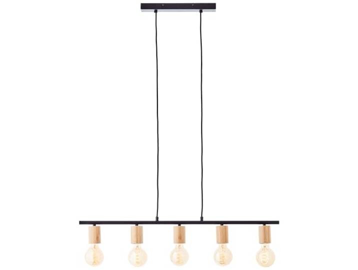 Brilliant Lampe Kerry Pendelleuchte 5flg schwarz/holz Aluminium braun 5x A60, E27, 40 W