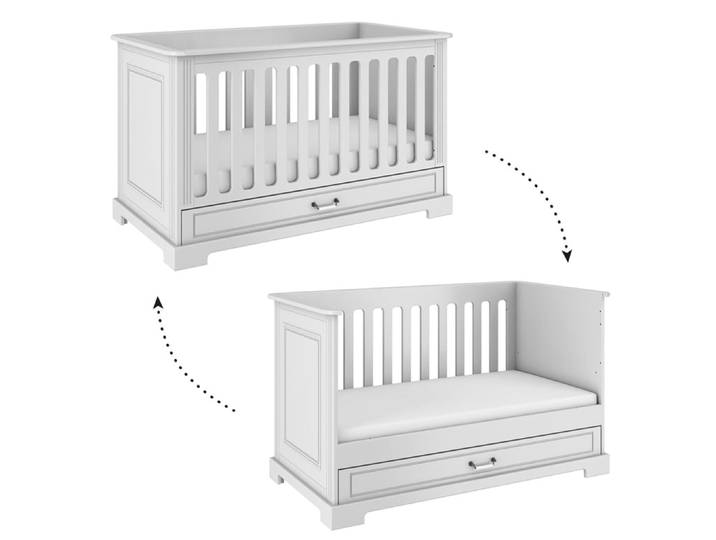 Lit évolutif 70x140 sommier et tiroir inclus Bellamy Ines Blanc