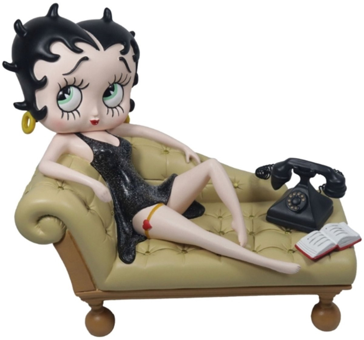 Betty Boop op Cream Chaise Lounge Bankje Beeld - 19 cm