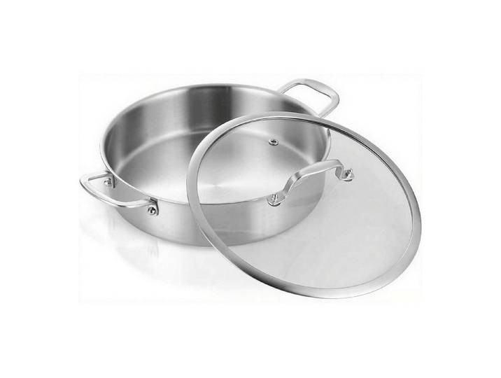 LuxusKollektion Schmorpfanne Schmorpfanne 28cm 4.4L 3-Schicht Edelstahl