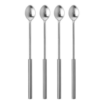 Longdrinklöffel FINK STUDIO "BLIND TASTE", grau, B:19cm L:27cm, Edelstahl, Esslöffel, in Geschenkverpackung