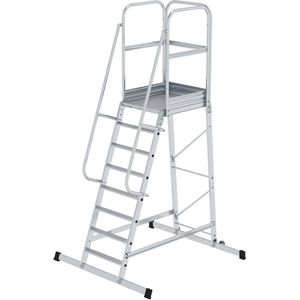 MUNK Podestleiter 303108, fahrbar, mit 8 Stufen