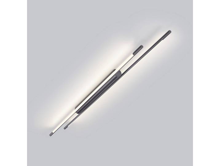 Helestra LED Deckenleuchte LEDA, dimmbar, alu / grau / zink, für Arbeitszimmer / Büro, Aluminium