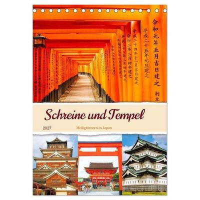 Schreine und Tempel - Heiligtümern in Japan (Tischkalender 2027 DIN A5 hoch), CALVENDO Monatskalender