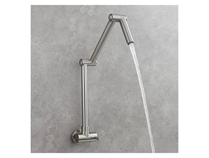 Drehhahn, Klappbarer Wasserhahn aus Messing mit zwei Gelenken, Schwenkarm, Wandmontage, Küchenarmatur, nur Kaltwasserhahn(3)
