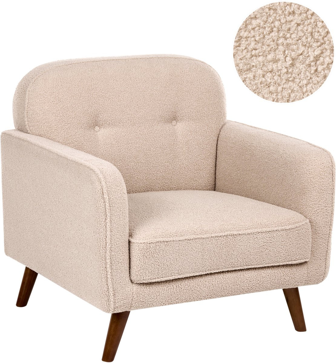 Beliani Moderne Fauteuil voor Volwassenen - Beige