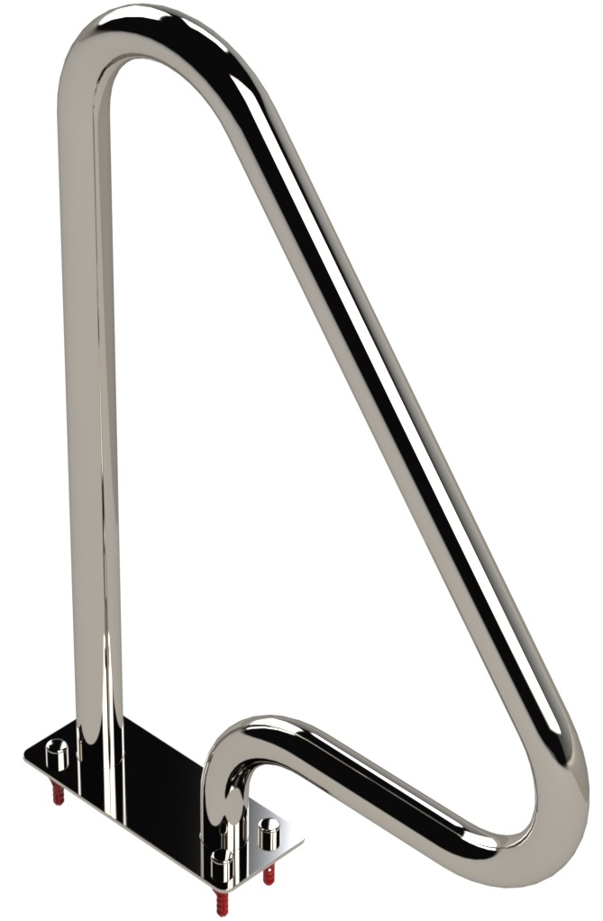 Eichenwald Ideal Edelstahl Eichenwald Modell 16.2 Griffbogen Typ B für Schwimmbäder durchgehende Flanschplatte