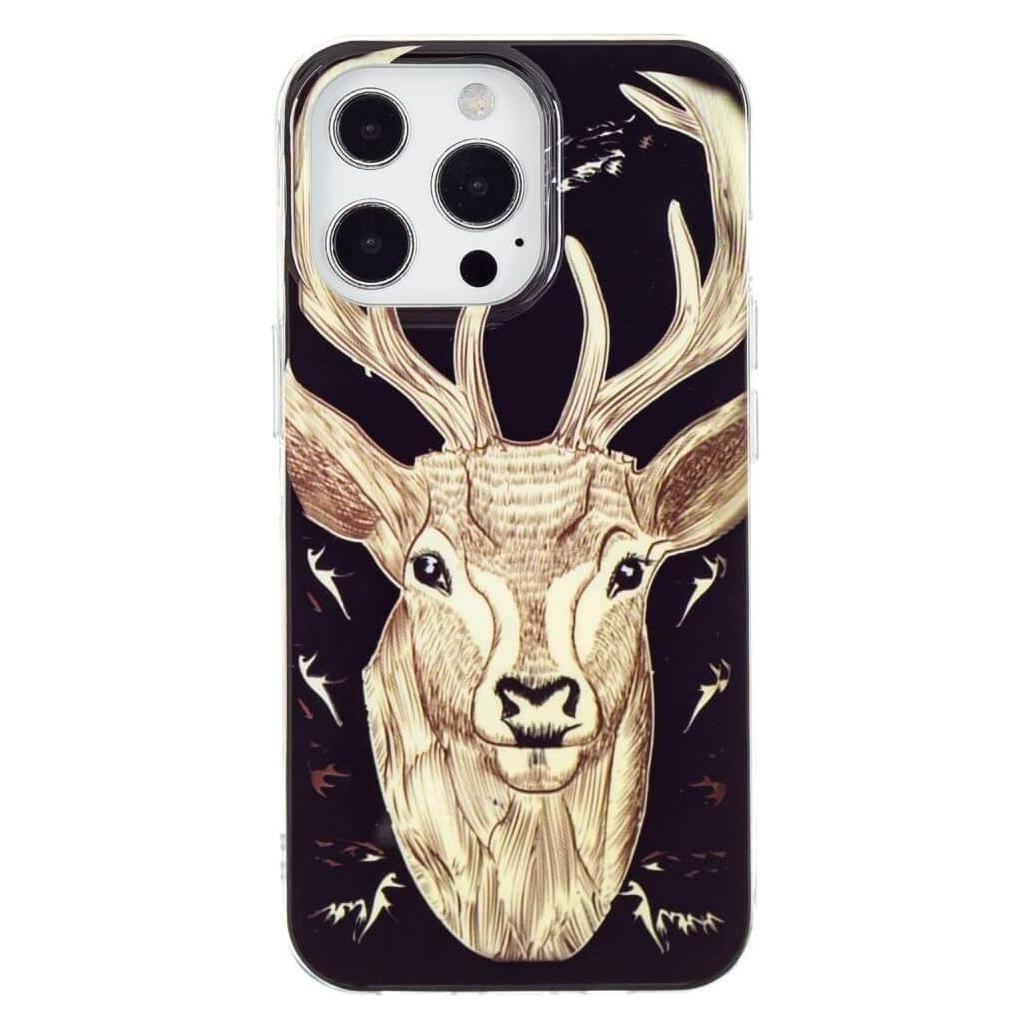 Cover-Discount iPhone 15 Pro - Nachtleuchtende Silikon Hülle Hirsch (Apple iPhone 15 Pro) (660154923I)