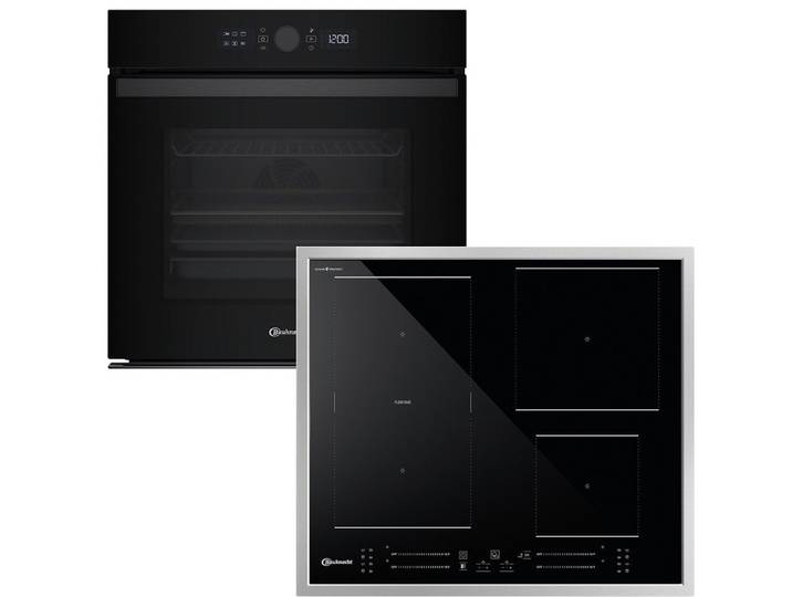 BAUKNECHT Backofen-Set BAKO 940 Airfry Flex, mit Teilauszug, Pyrolyse-Selbstreinigung, AirFry-Funktion gart mit heißer Umluft und wenig bis keinem Öl