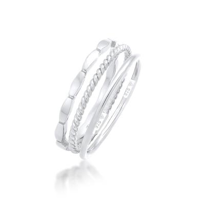 Ring-Set ELLI "Ring Stapelringe Stacking Bandring 3er Set 925 Silber" Gr. 54, silber, Fingerringe, Damen, 54, ohne Stein, Silber 925 (Sterlingsilber)