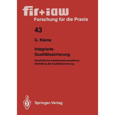 Integrierte Qualitätssicherung, Taschenbuch von Gotthard Kleine, Springer Berlin, 978-3-540-55206-2