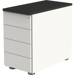 Kerkmann Standcontainer Move, weiß / anthrazit, mit 4 Schubladen, abschließbar, Tiefe 80cm