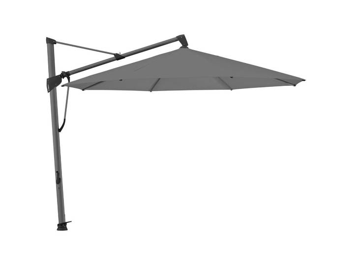 Glatz Ampelschirm, Grau, 300x300 cm, 360° drehbar, Knickgelenk, regenabweisend, Sonnenschutz, Sonnenschirme