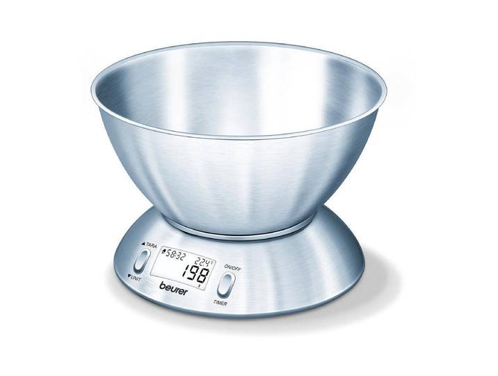 Küchenwaage BEURER KS 54 Silber , silber (silberfarben), Edelstahl, Küchenwaagen, Küchenwaage