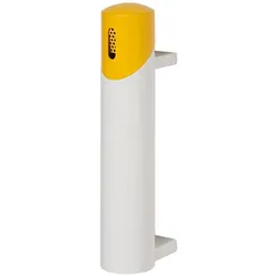 PROREGAL Robuster Wandascher | 145cm Rohrlänge | zum Einbetonieren | 1,4 Liter, HxBxT 51x10x17cm | Stahl | Weiß | Ascher Aschenbecher