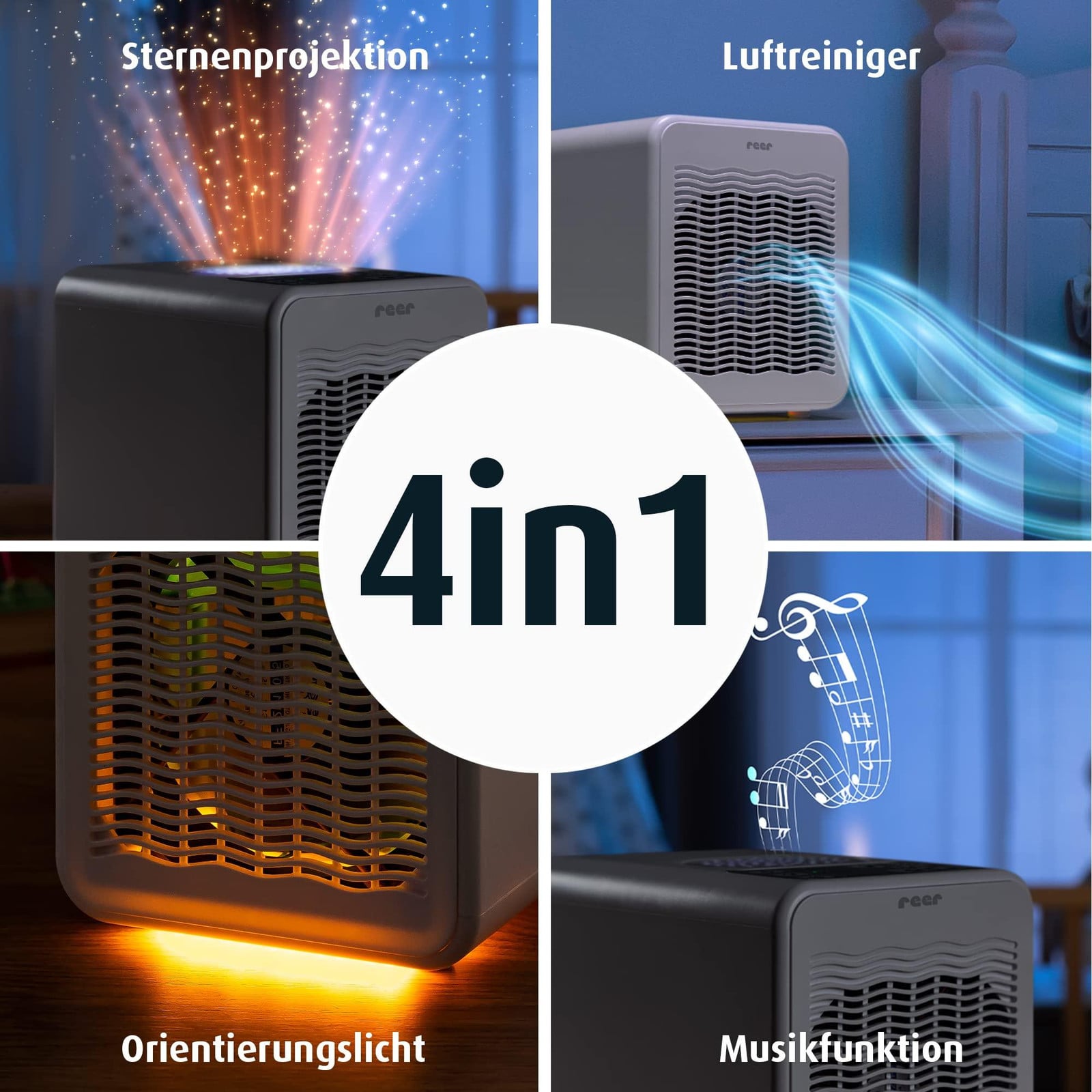 Selius Luchtreiniger Wit met HEPA en Actieve Koolfilter voor 10 m²