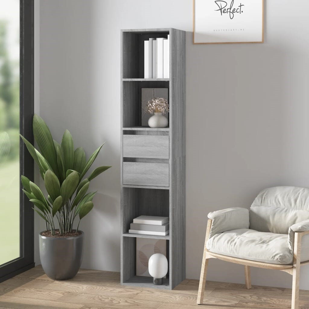 Latitude Run Atherton 171 cm H x 36 cm W Standard Bookcase Grey Sonoma 171cm H X 36cm W X 30cm D