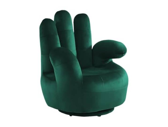 Vente-unique-Fingersessel drehbar - Samt - Tannengrün - Catchy Samtige Weichheit Drehfunktion für mehr Flexibilität Originelles Design
