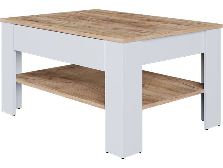 Table basse Vicco Milan Chêne blanc/force de l'or 92.2x65cm\, Model 54385