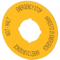 Eaton 121372 Schild, NOT-HALT, D = 60 mm, gelb, DE, EN, FR, IT M22-XBK11  - 10 Stück