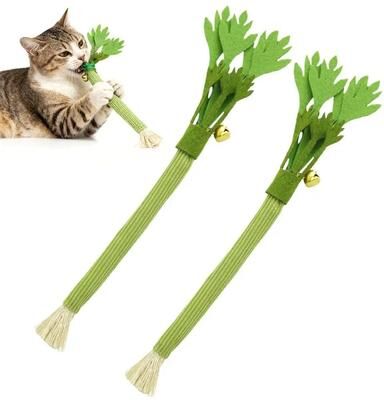 Uplifted Finds Realistic Celery Catnip Kicking Stick 2 Pcs