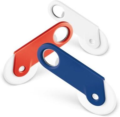 Rotella pizza con apribottiglie 13,2 cm in plastica rossa   Personalizzate o neutre