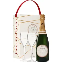 Champagner Laurent-Perrier - La Cuvée - Mit Etui 2 Champagnergläser