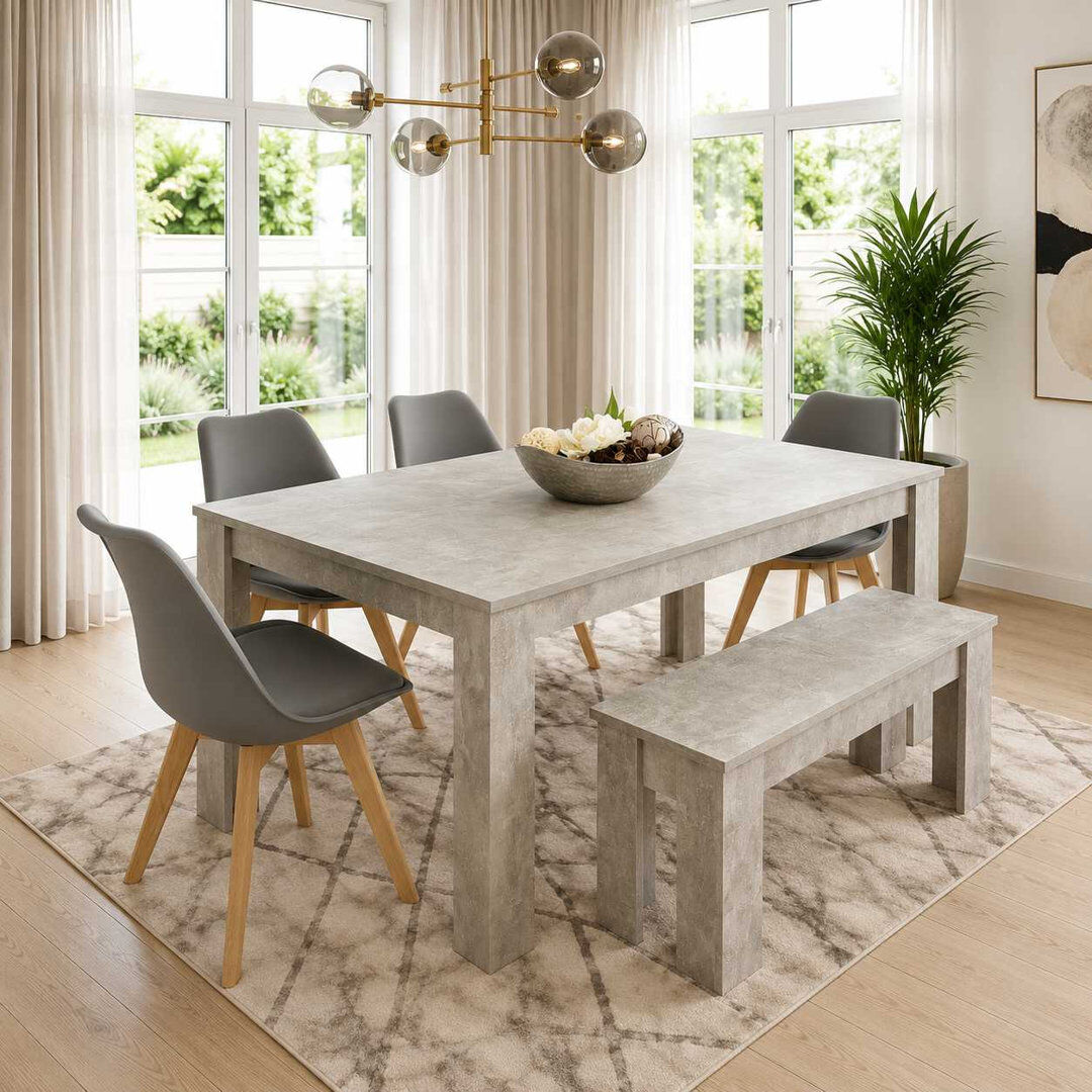 17 Stories Rettke 6 -Person Dining Set Grey 6
