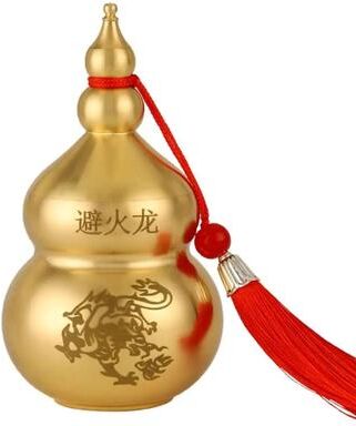 Uplift Treasures Chinese Brass Wu Lou Gourd Feng Shui Fortune Decor Ornament 3