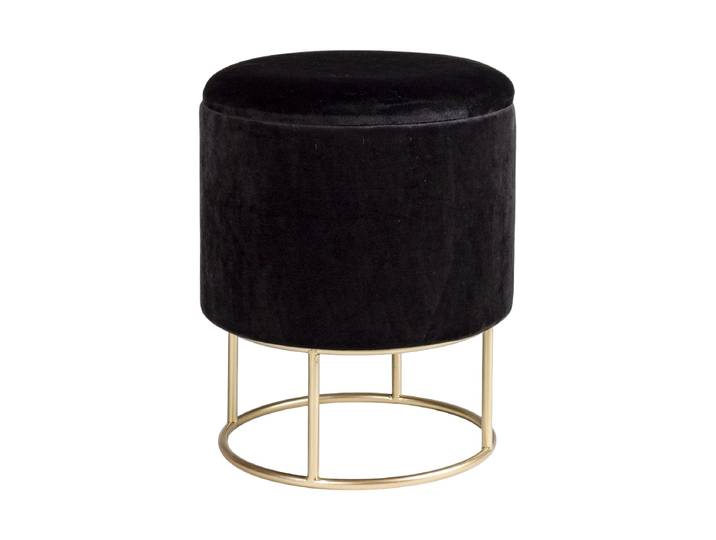 Design Hocker „Polina“ mit Stauraum Samt Schwarz, Gold Bizzotto