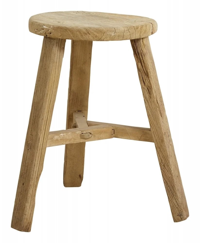 Nordal Argun ronde kruk met houten frame