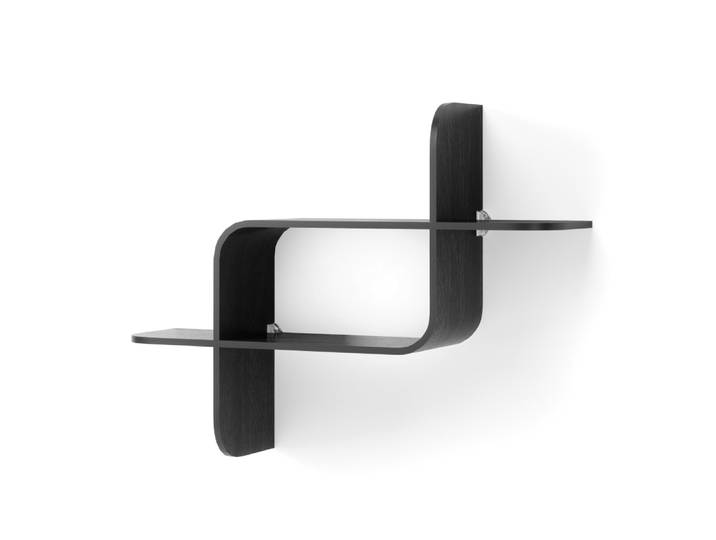 Étagère murale en bois noir